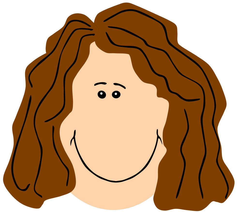 Onlinelabels Clip Art Mom Face Brown 4839